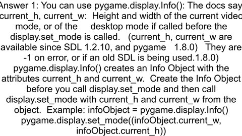 How to get the resolution of a monitor in Pygame