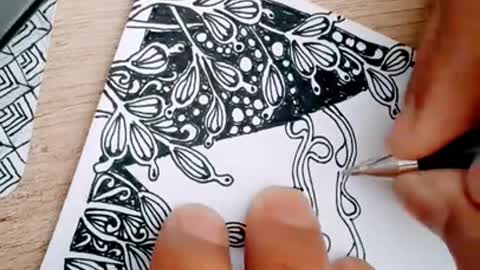 zentangle art | How to draw zentangle art | panttern | doodle art