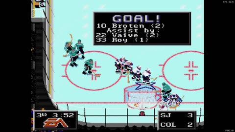 NHL '94 Franchise Mode 1989 Regular Season G27 - Len the Lengend (SJ) at niuhuskie224 (COL)