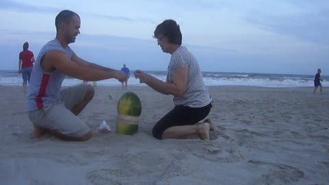 Rubber Bands Around a Watermelon