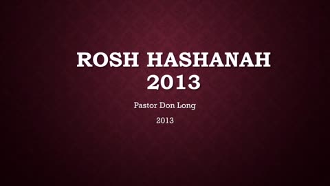 Yom Teruah- Rosh Hashana 2013