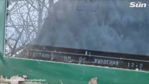 Ukrainian forces cheer as they destroy Russian helicopter with anti-tank guided missile in Kharkiv