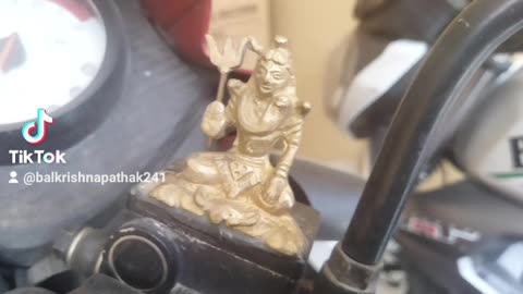 Lord Shiva on Hydraulic oil reservoir of front Disc brakes