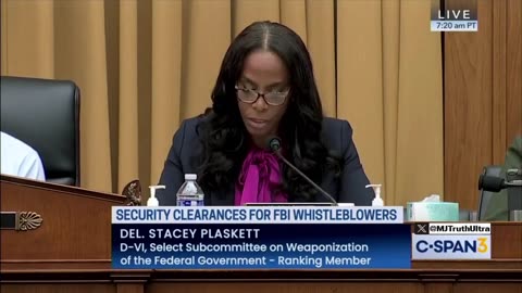 Stacey Plaskett admits the DOJ and FBI are weaponized against Americans