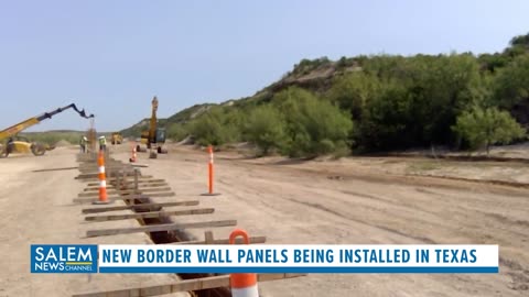 New Border Wall Panels Being Installed At The Texas Wall In Maverick County