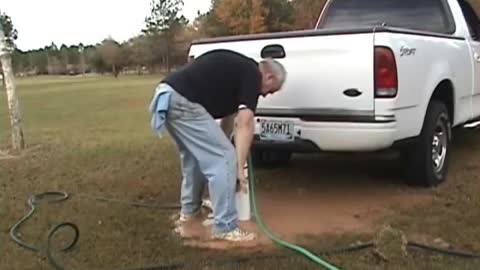 Flushing the Well to bring up heavy sediment