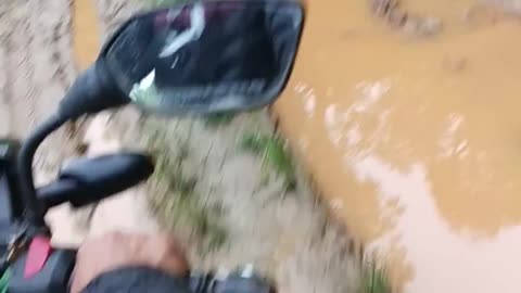 raining time in nepal road condition bike is falling