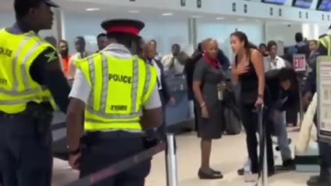 Nice woman at airport