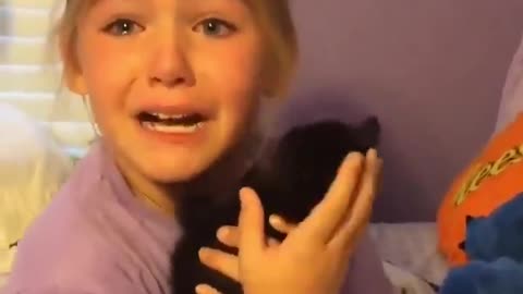 Heartwarming Video: Little Girl Cries Tears of Joy When She Gets Her Dream Cat!