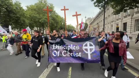 Thousands of Christians march against abortion in central London.