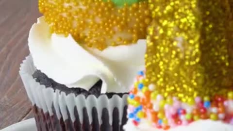 Colorful chocolate cup cakes