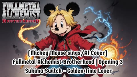 [Mickey Mouse sings/AI Cover] Fullmetal Alchemist Brotherhood OP3 Sukima Switch - Golden Time Lover