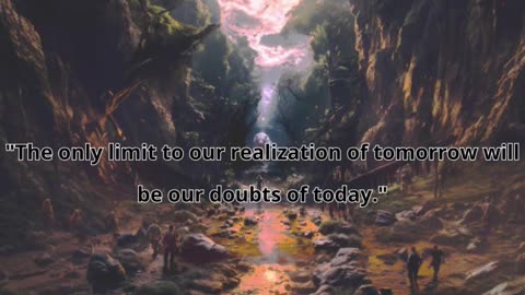 "The only limit to our realization of tomorrow will be our doubts of today."