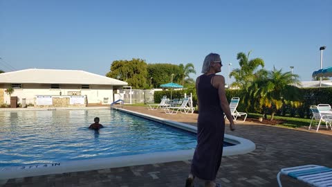 A pool in Leisureville, a 55+ community in Boynton Beach, Florida