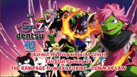 [Kermit the Frog sings/AI Cover] Fairy tail Opening 24 | THE RAMPAGE from EXILE TRIBE - DOWN BY LAW