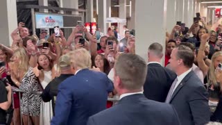 President Trump arrives at Bryant-Denny Stadium in Tuscaloosa for the Alabama vs. Georgia