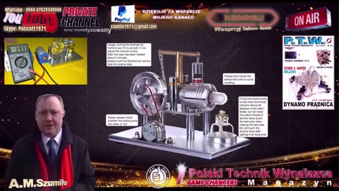 STIRLING MOTOR GENERATOR / WOLNA ENERGIA / THERMOENERGY