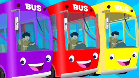 Wheels On The Bus Go Round And Round - Nursery Rhymes - Baby Songs -