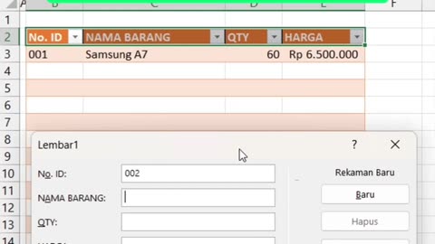 Tips input cepat excel