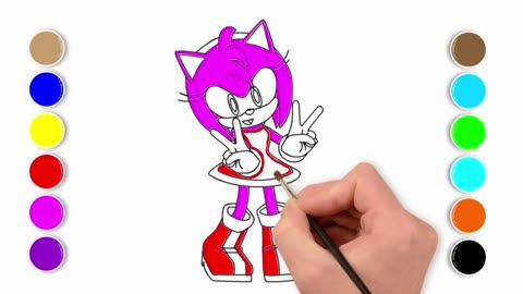 How to Draw Sonic the Hedgehog Amy Rose | Really Easy Drawing Tutorial