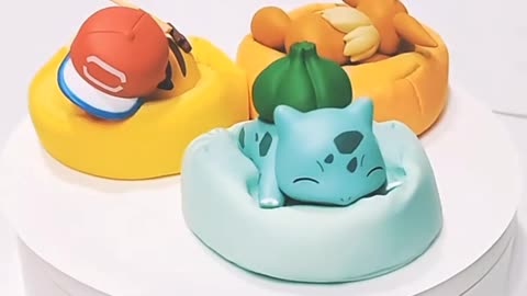 Pokemon Model Kit Anime Characters Figure Starry Dream Pikachu Bulbasaur Series Car