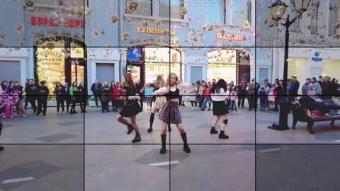 Beautiful Russian girls walking around the city of Moscow