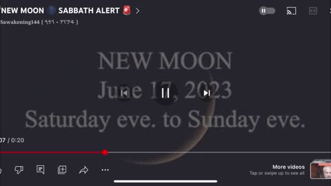 New Moon 🌚 Sabbath Alert 🚨 June 17 2023 Saturday Eve to Sunday Eve