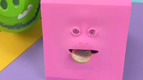 Money Eating Face Box - Cute Facebank Piggy Coins Bank - #shorts #youtubeshorts