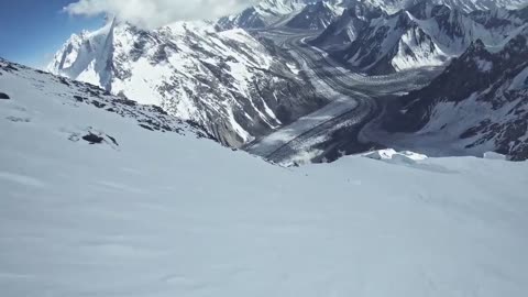 Freestyle Skiing Through a School