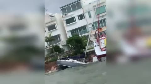 After Florida, now Hong Kong! Live footage of Typhoon Saola hitting China!