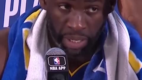 Draymond Green addresses the media after getting ejected from the Warriors game