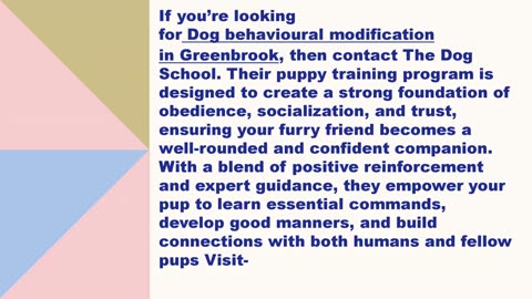 Best Dog behavioural modification in Greenbrook