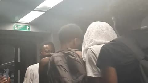 5 African migrants beat the shit out of a old man in the train