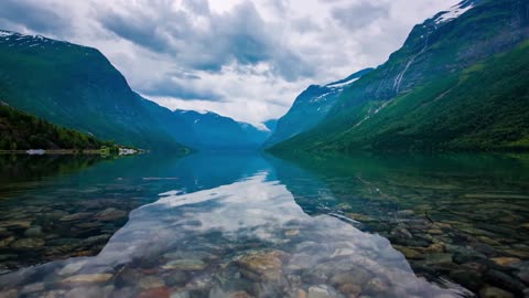 beautiful nature norway natural landscape lovatnet lake