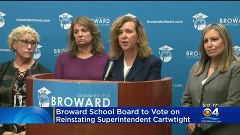 Broward Schools To Vote On Reinstatement Of Superintendent Cartwright