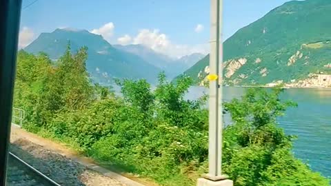 Beautiful train ride in Switzerland 🏞️