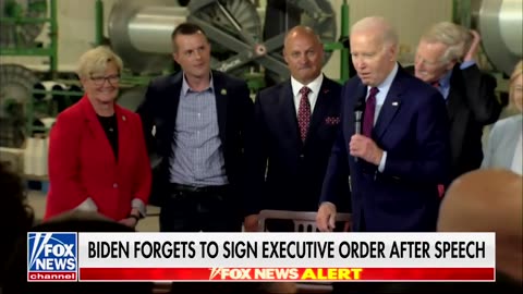 Biden walked off stage today without signing the executive order he promoted in his speech