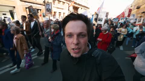 The Immortal Regiment at Victory Day 2019 in St Petersburg, Russia