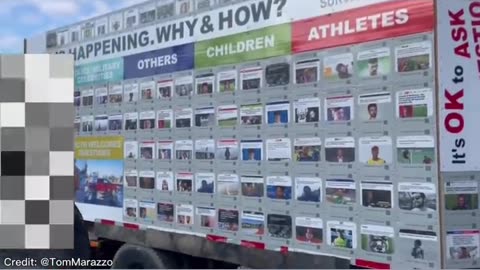 Ontario: A truck plastered with those who have been killed by the covid vaccine genocide