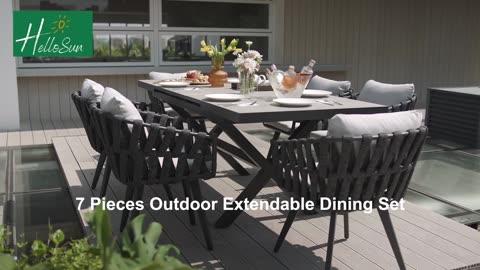 💦Elevate Your Outdoor Dining Experience with our 7 Pieces Aluminum Dining Set!🌱