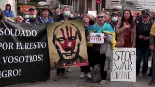 Javier Bardem protests outside Russian embassy