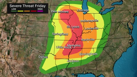 Violent storms, dangerous tornadoes expected across central states Friday