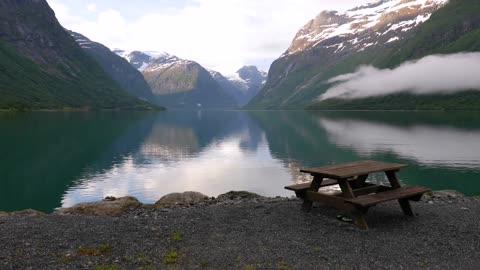 beautiful nature norway natural landscape lovatnet lake