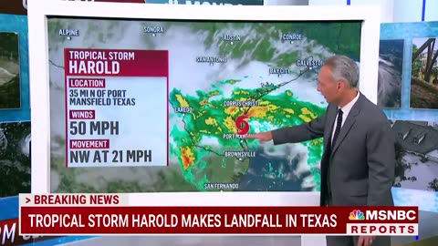 Tropical Storm Harold makes landfall in Texas