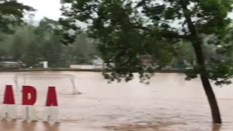 The flood hit a village in the mountains