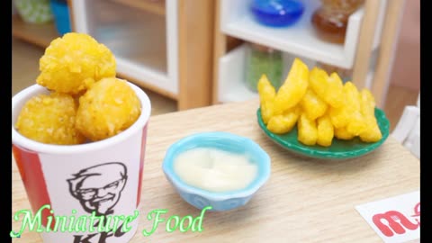 Mesmerizing Tiny KFC Popcorn Chicken Recipe Sahar Miniature CookingSahar and Chicken Mini Food"