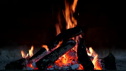 Burning fireplace and crackling fire sounds for 1 hours of relaxation (NO MUSIC)