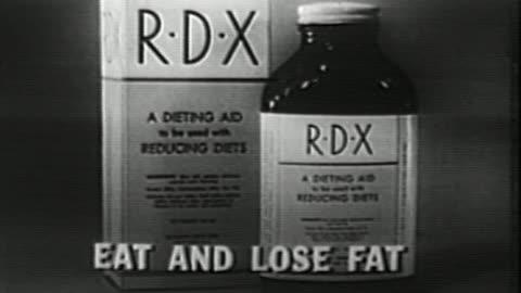 1954 commercial for R.D.X. weightloss pills