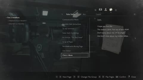 Resident Evil 2 - File 55 Claire’s Memo (Leon B exclusive)