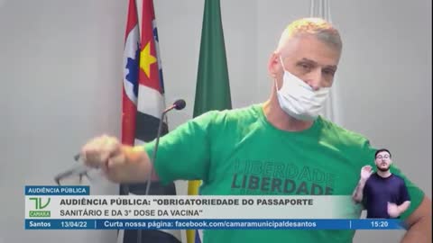 Eng. Eletrônico Gustavo Mendes na Audiência Pública da Câmara de Santos Passaporte Sanitário